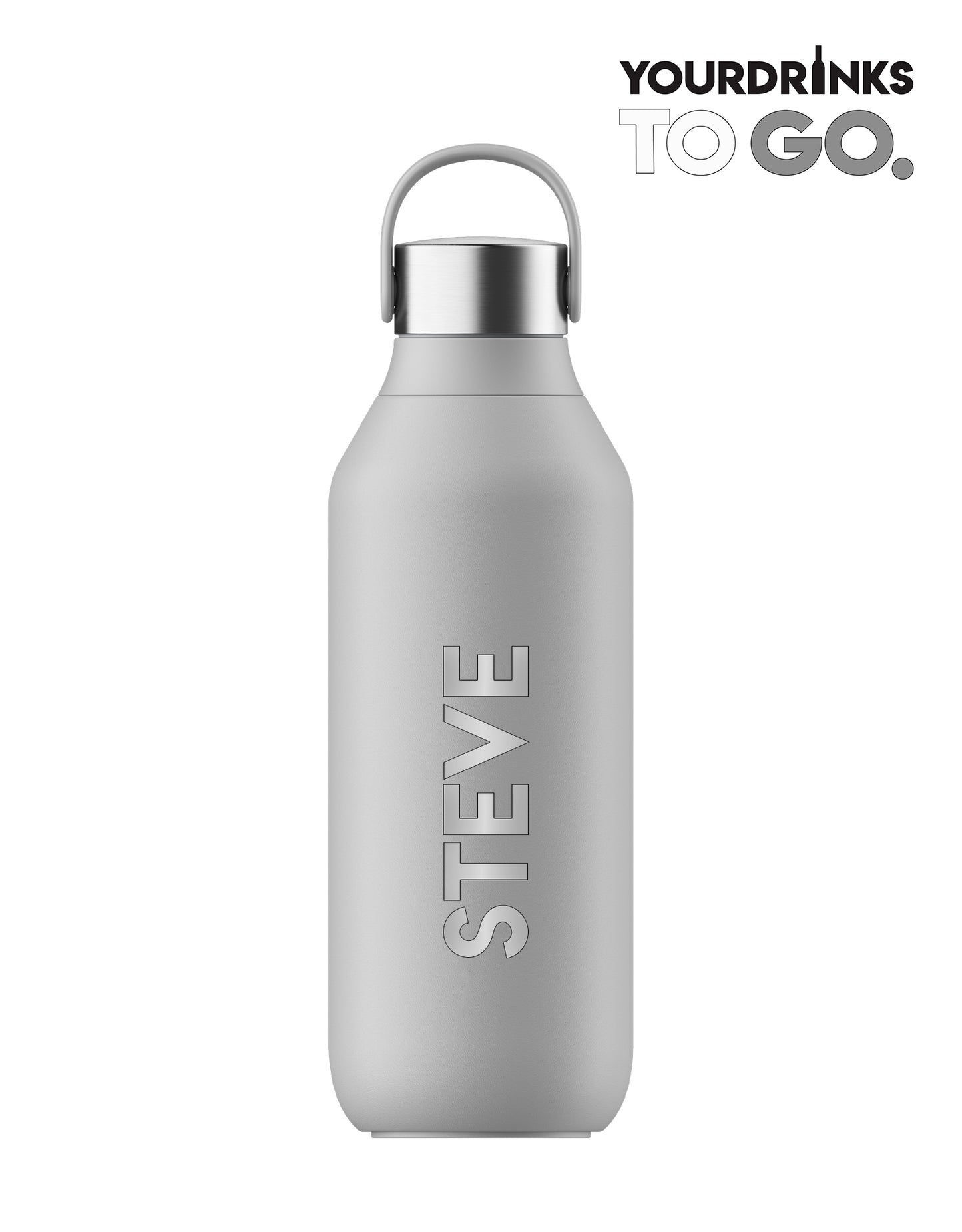Grijze chilly fles op een witte achtergrond