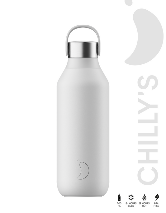 witte chilly's thermosfles 500ml staand op een witte achtergrond
