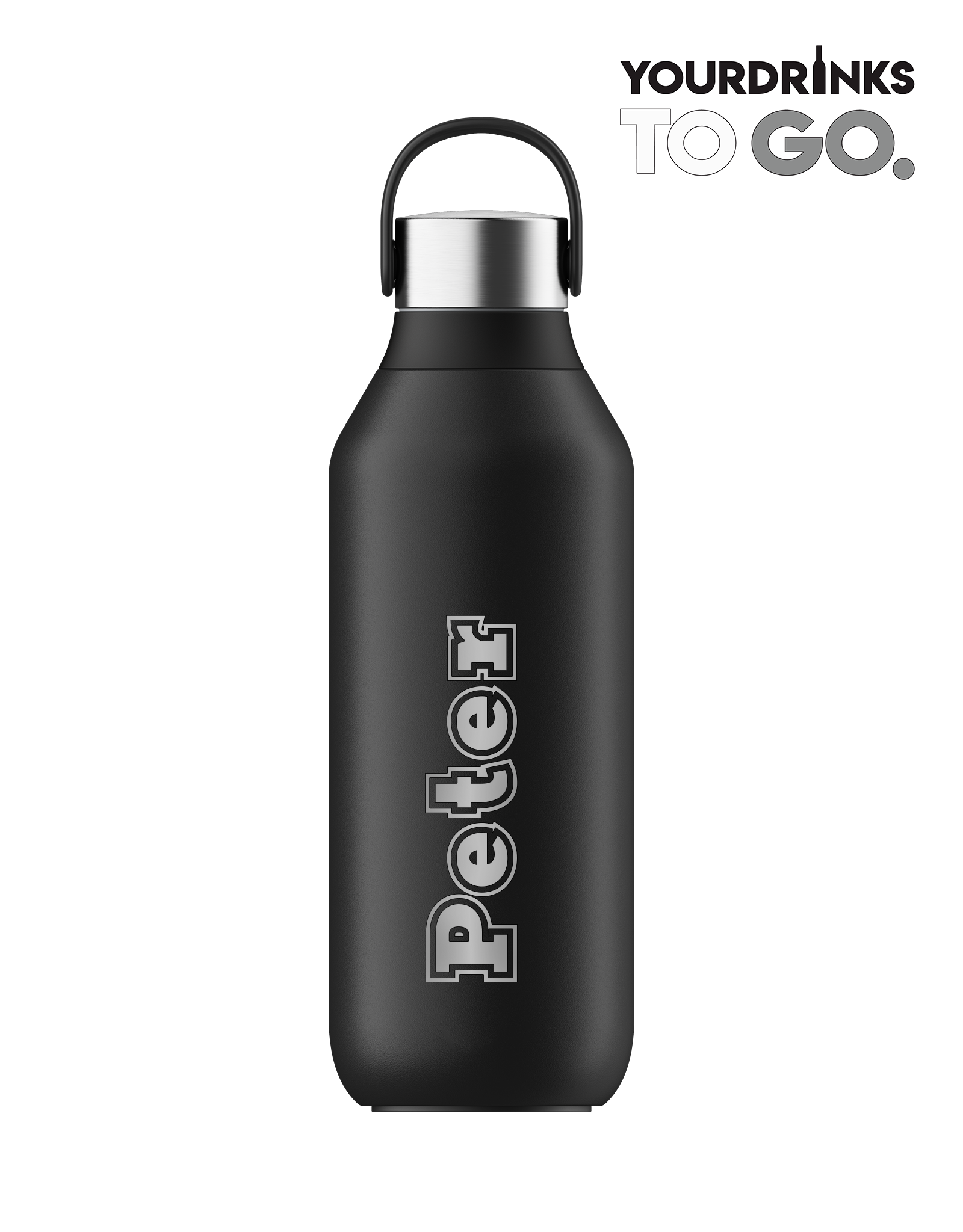 CHILLY'S  BOTTLE - BLACK - YOURDRINKSTOGO.
