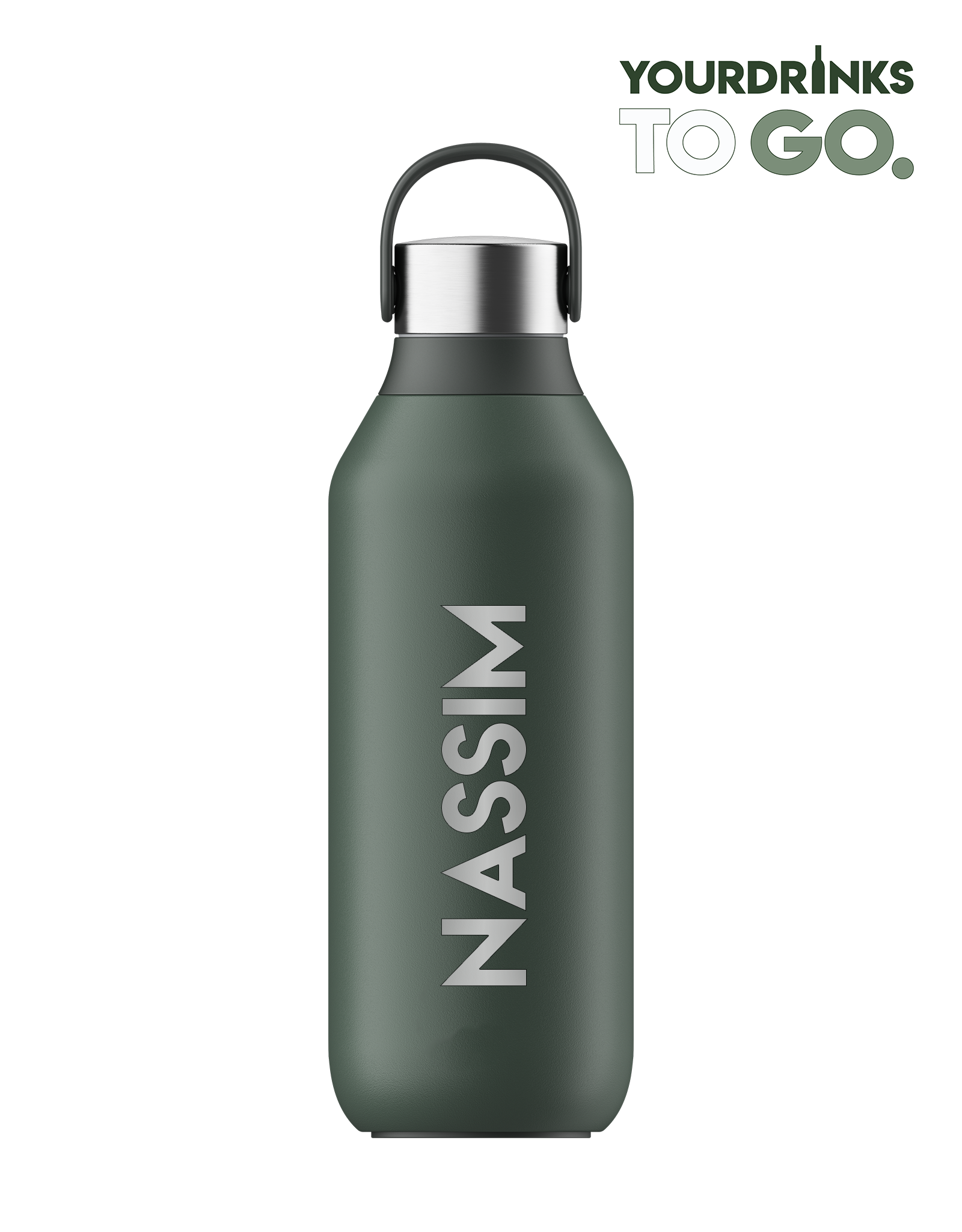 groene chillys 2 thermosfles 500ml gepersonaliseerd met de naam nassim