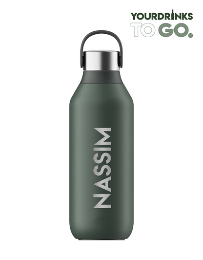 groene chillys 2 thermosfles 500ml gepersonaliseerd met de naam nassim