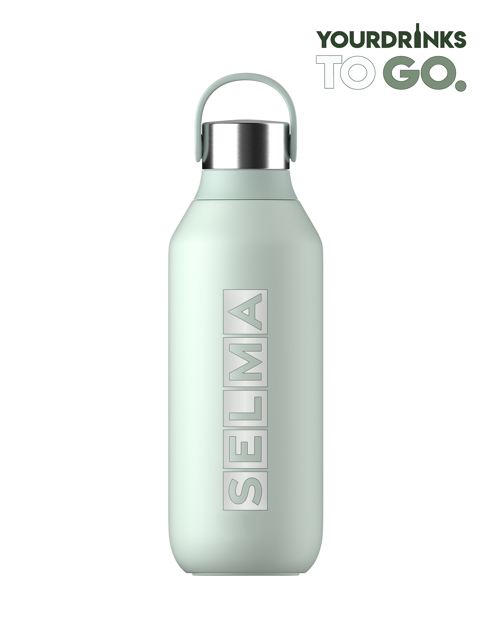 lichen chilly bottle gepersonaliseerd met de naam selma staand op een witte achtergrond
